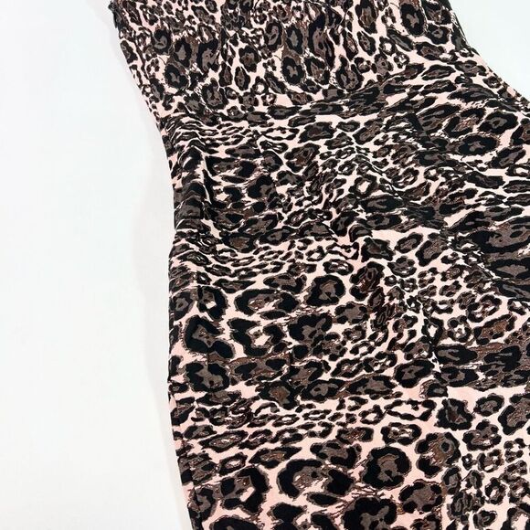 Parker Black Mini Dress Womens 16 JoJo One Shoulder Ruffle Leopard Print new - Picture 11 of 12